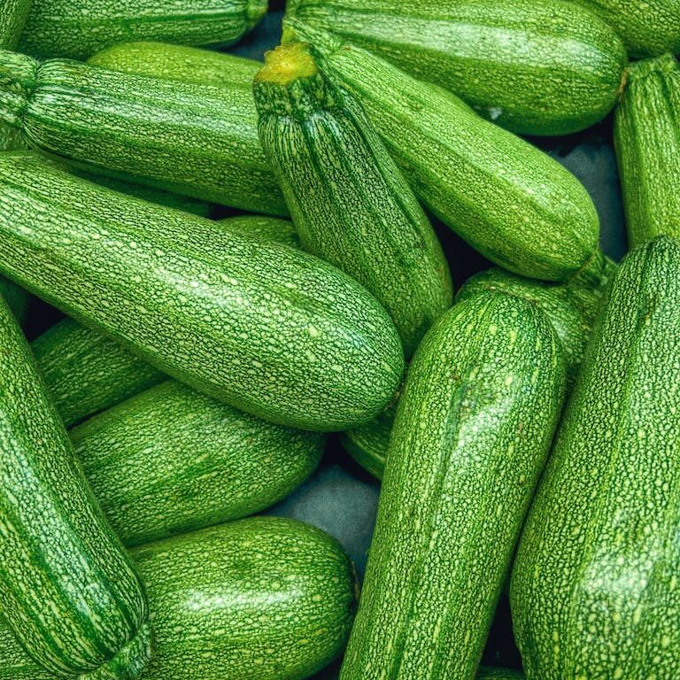 A Close-Up Shot of Zucchinis